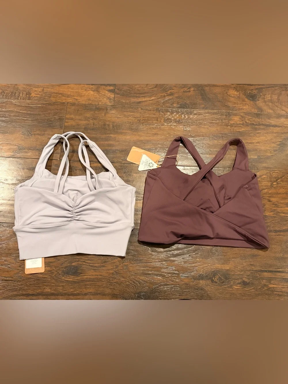 Set of 2 Strappy Sports Bras - Light Lilac & Mauve - Picture 3 of 8